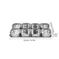 thumbnail image 2 of Raindrops 1Pcs Stainless Steel Seasoning Storage Box 8 Compartment Silver Freshness Preservation 16.7 x 8.5 x 1.8in, 2 of 8