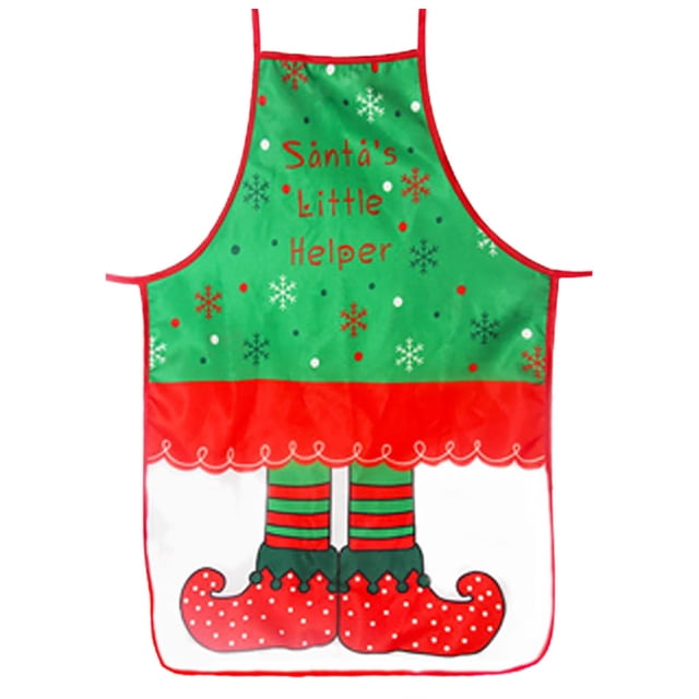 Dsscvnef Christmas Apron with Festive Cloth Printing Decoration Cartoon Design for Holiday Cooking Baking Party Wear