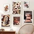 thumbnail image 5 of Pintura en lienzo de postre, café, pastel, croissant, donut, macarrones, cocina nórdica, tienda de postres, decoración de restaurante, 5 of 5