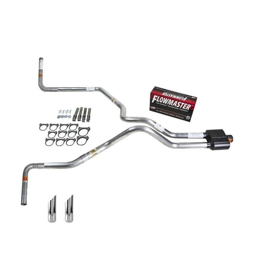 Truck Exhaust Kits - DIY dual exhaust system 2.5 MA pipe Flowmaster Super 10 SW Tip Side Exit