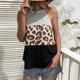 thumbnail image 5 of Camiseta sin mangas de verano con cuello redondo informal sin mangas con estampado de leopardo para mujer, 5 of 8