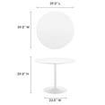 thumbnail image 6 of Modway Amuse 40" Metal & MDF Dining Table with Pedestal Base in White, 6 of 7
