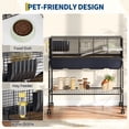 thumbnail image 3 of 40-Inch Spacious Small Animal Cage with Lockable Rolling Stand - Detachable 2-Way Design, Deep Tray & Storage Shelf, Indoor Habitat for Rabbits, Guinea Pigs, Hamsters, Chinchillas, 3 of 7
