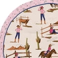 thumbnail image 3 of Sweet Jojo Designs Western Cowgirl Girl Baby Play Mat Tummy Time Activity Infant Playmat Playpen Tent Teepee Floor Wild West Bandana Paisley Vintage Country Animal Horse Retro Southwest Brown Pink Tan, 3 of 4