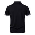 thumbnail image 6 of VEKDONE Men's Golf Shirt Casual Short Sleeve Button Up Collared T-Shirt with Leopard Print Trim Summer Business Work Shirts Black L, 6 of 9