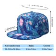 thumbnail image 4 of Mens Hawaiian Hibiscus Flat Bill Cap - Vibrant Botanical Jungle Leaves Design, Adjustable Snapback Streetwear Hat, 4 of 4