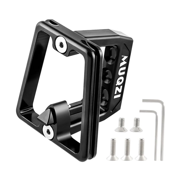 Portabicicletas plegable, soporte para bolsa delantera de bicicleta, bolsa de carga de aluminio duradera para marco Negro
