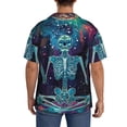 thumbnail image 3 of Sikiie Space Skeleton Meditation Men's Cuban Shirt, Hawaiian Shirts, Business Casual Button Down Shirts, Short Sleeve Shirt-4X-Large, 3 of 5