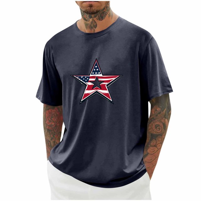 Tops para hombre, blusas y camisas de cuello redondo y manga corta para hombre, blusas casuales de moda con cuello redondo y manga corta para hombre, blusas de poliéster para hombre