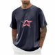 thumbnail image 1 of Tops para hombre, blusas y camisas de cuello redondo y manga corta para hombre, blusas casuales de moda con cuello redondo y manga corta para hombre, blusas de poliéster para hombre, 1 of 4
