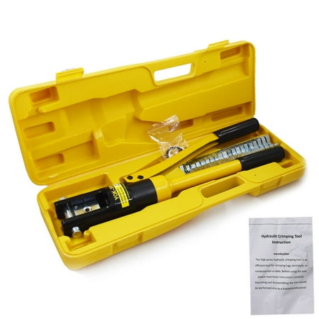 

PET-U Hydraulic Wire Crimper Crimping Tool 11-Dies Battery Cable Lug Terminal 16 Ton