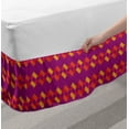 thumbnail image 2 of Abstract Bed Skirt, Colorful Geometric Pattern with Hatched Squared Motif Print, Elastic Bedskirt Dust Ruffle Wrap Around for Bedding Decor, 4 Sizes, Dark Magenta Multicolor, by Ambesonne, 2 of 2