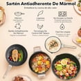 thumbnail image 3 of Juego de Bateria de Cocina, Sartenes Antiadherentes, Tapas de Vidrio, Apto para Inducción, Juego de Sartenes Incluye Sartén, Olla Sopera, Cacerola para Leche y Utensilios, Libre de PFOA y PTFE, 3 of 8