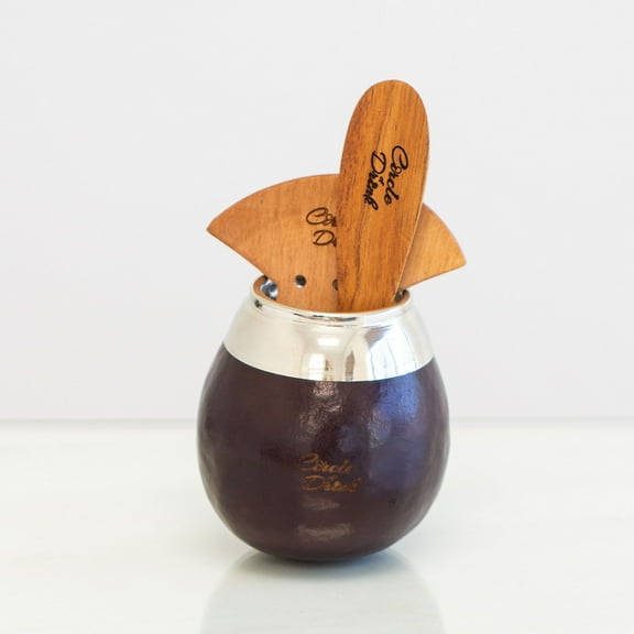 Sabi Cup Yerba Rojo Mate Kit - Stainless Steel Bombilla Filter and Wooden Mate Shaper Tools Included