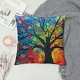 thumbnail image 2 of Chilfamy Watercolor Tree Throw Pillow Cover - Colorful Tree Pillow Covers  Nature Forest Pillowcase Decor for Indoor Outdoor Home Sofa Bedroom Living Room, 2 of 5