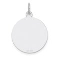 thumbnail image 2 of Auriga 925 Sterling Silver Rhod-plated Eng. Round Polish Front/Back Disc Charm for Women (L-24.1 mm, W-17.4 mm), 2 of 5