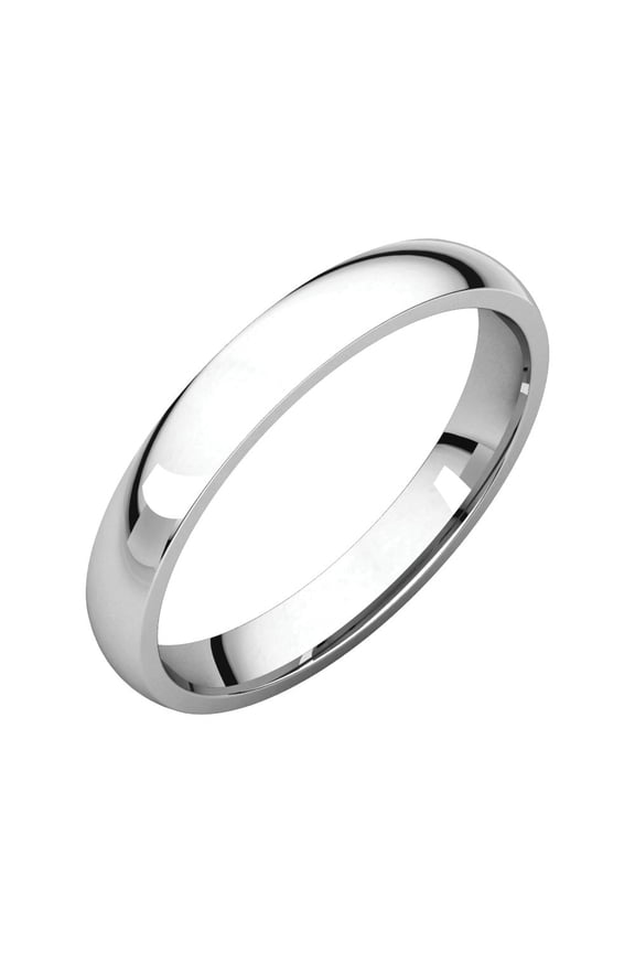 10K White Gold 3mm Light Comfort Fit Wedding Ring Band Size 7