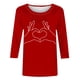 thumbnail image 5 of Tops de Cuello Redondo para las Mujeres Moda Impresa 3/4 Mangas Blusa Casual Top, Estante de Imitación, 5 of 5