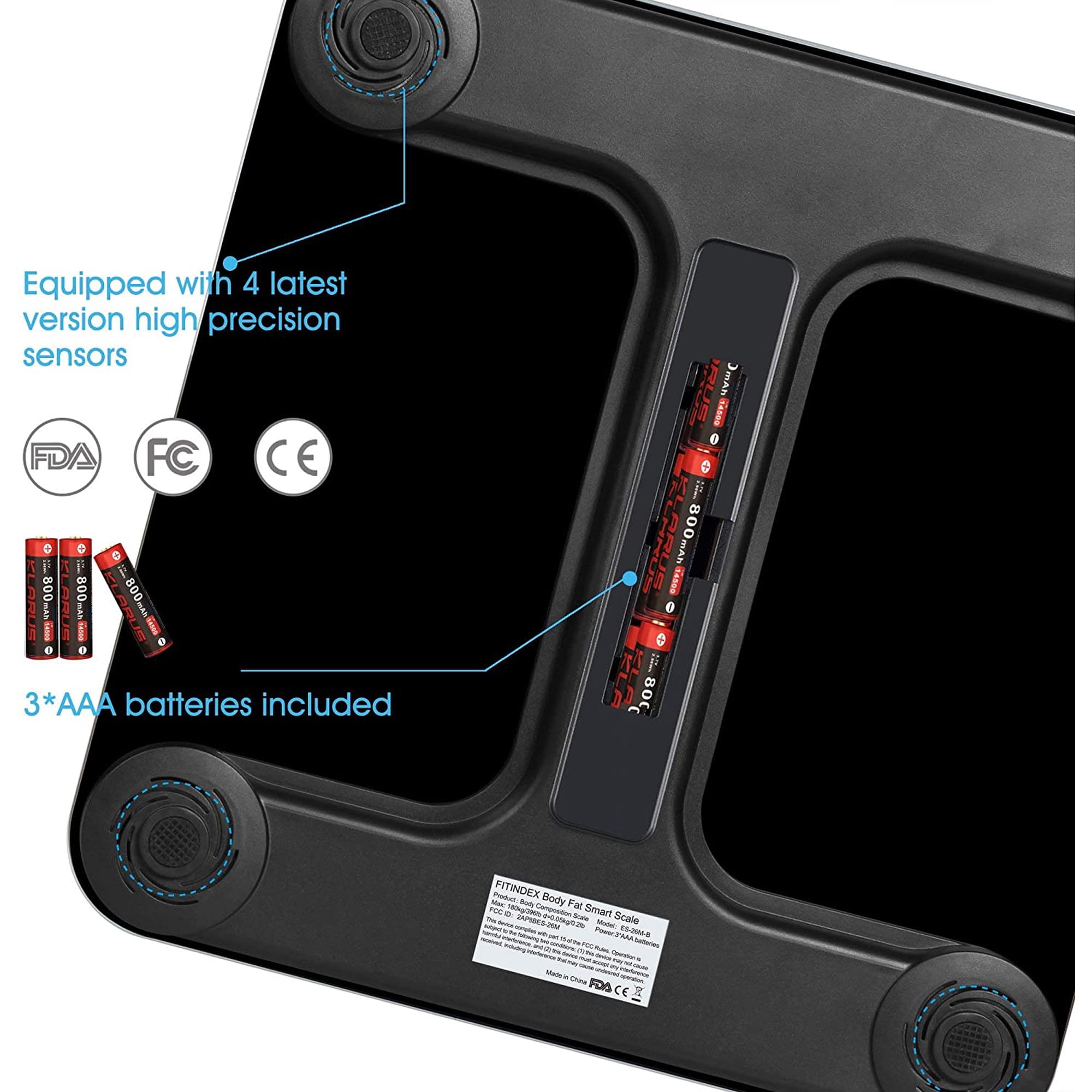 FITINDEX Bluetooth Body Fat Scale Black photo 8