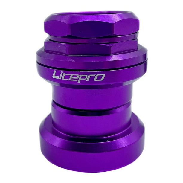 Juego de dirección externo premium para bicicleta de montaña de 1 1/8" de aleación de aluminio, cartucho sellado de 34 mm Púrpura