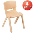 thumbnail image 3 of Flash Furniture 4 Pack Natural Plastic Stackable School Chair with 13.25" Seat Height, 3 of 5