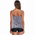 thumbnail image 2 of Gibobby Conjunto de bikini para mujer Top 2 Bikini Flounce traje de baño con conjunto de pantalones cortos para mujer pieza traje de baño Tankinis conjun(Negro,CH), 2 of 5