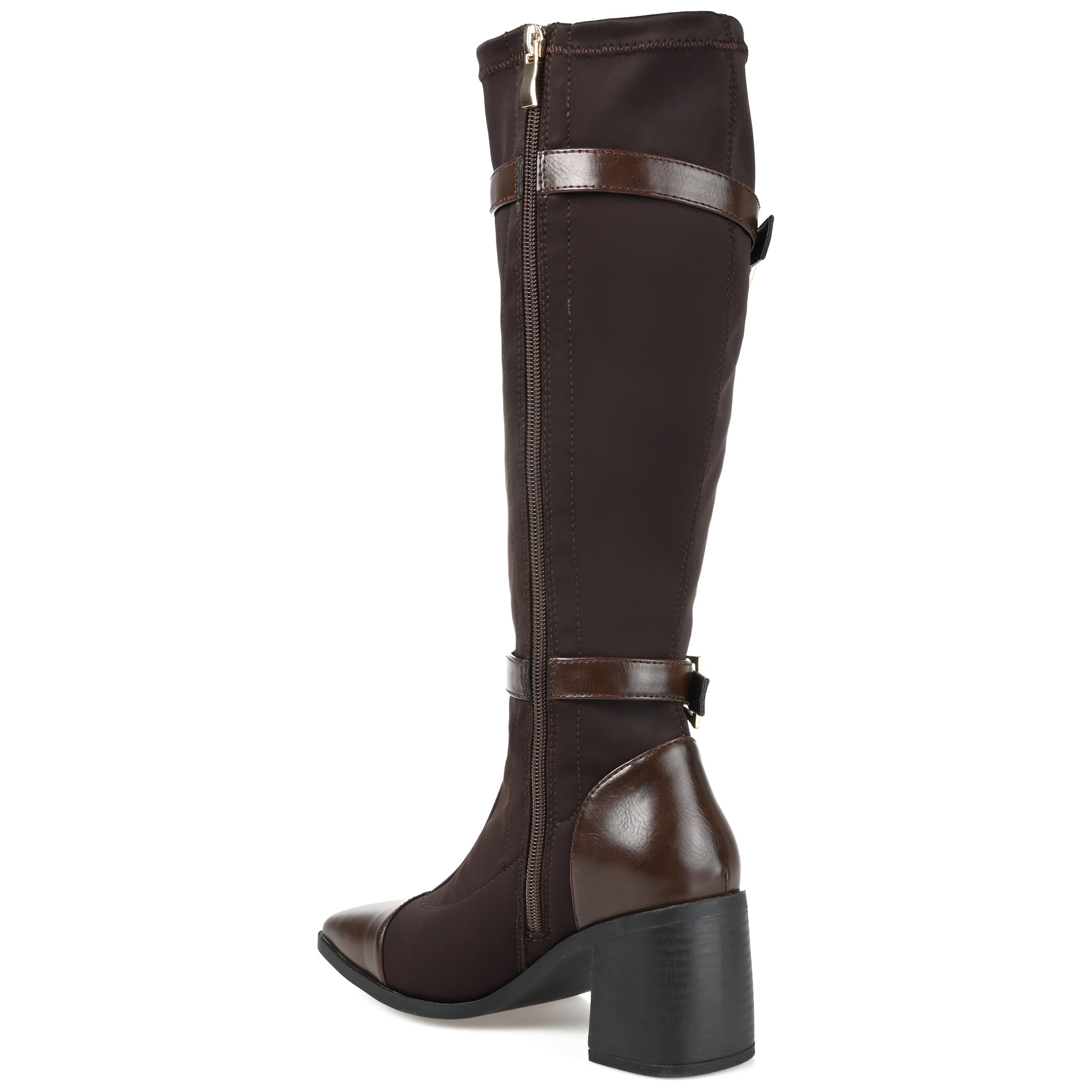 Journee Womens Gaibree Extra Wide Calf Stacked Heel Knee High Boots