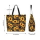 thumbnail image 5 of Balery Brown Blue Plaid Sunflower Bolsa Tote Estilo Estético con Cremalleras, Bolsa de Hombro, Bolsa de Compras Grande y Plegable, 5 of 8