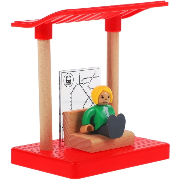 Juguete de pista de bloqueo de carretera, modelo de plataforma de estación de bricolaje, juguetes de coordinación mano-ojo para niños, madera para niños
