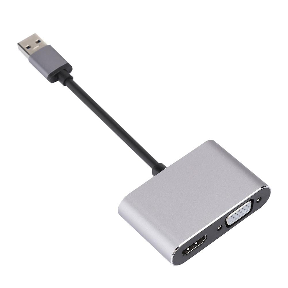 USB 3.0 to VGA+HDMI Adapter Converter HD 1080P Computer Adapter for Windows  7/8/8.1/10