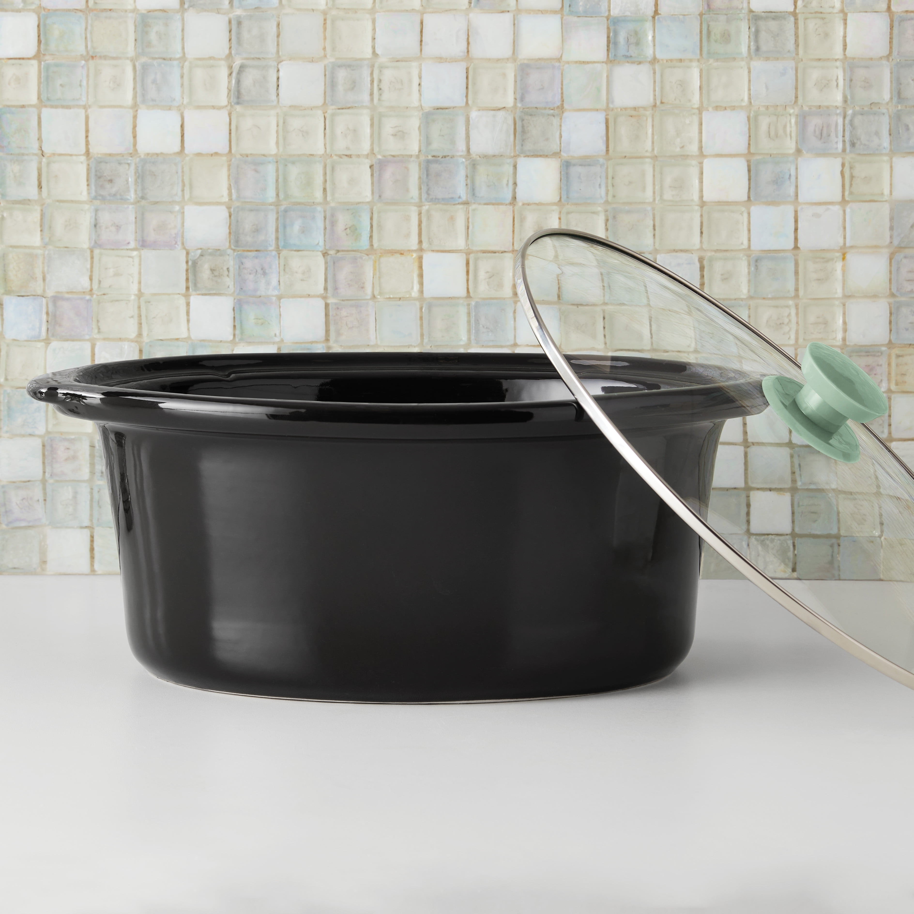 Mainstays 6 Quart Manual Slow Cooker, Green Sage