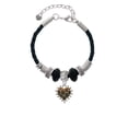 thumbnail image 2 of Delight Jewelry Two-tone Enamel Giraffe Print Heart Sister Celtic Knot Leather Bead Bracelet, 7"+2" Extender, 2 of 4