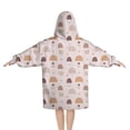 thumbnail image 2 of Pink Boho Bohemia Rainbow Shapes Dots Pattern Blanket Hoodies for Kids 6-13YR Oversize Wearable Blanket Hoodies for Boys Girls Teens, 2 of 7