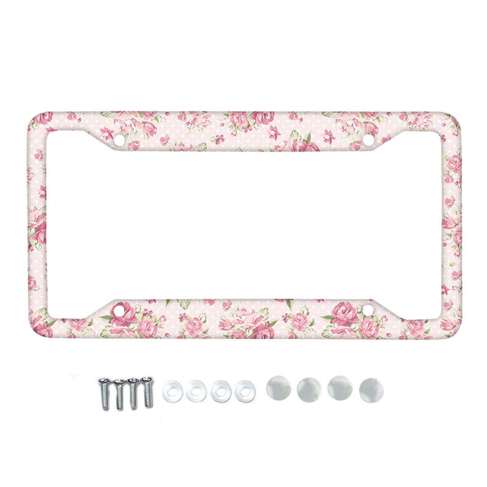 Colourful Easter Egg Alumina License Plate Frame Tag Holder with Screw Cap Covers for Adult 