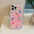 thumbnail image 3 of Cute Cartoon Animal Dog Dolphin Bow Love Heart Soft Phone Case Compatible with iPhone Case (Pink,iPhone 14 Pro Max), 3 of 6