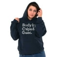thumbnail image 3 of Body By Chips Guacamole Funny Saying Hoodie Sweatshirt Women Men Brisco Brands X, 3 of 6