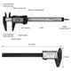 thumbnail image 3 of Calibrador Vernier digital electrónico de 0-6 pulgadas / 150 mm Calibrador deslizante de al Tomshoo  Calibre Vernier, 3 of 7