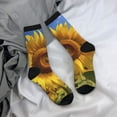 thumbnail image 5 of KLL Sky Golden Sunflower Field A Print Cool Socks Men's Women's Crew Socks Funny Crazy Novelty Stockings, 5 of 6