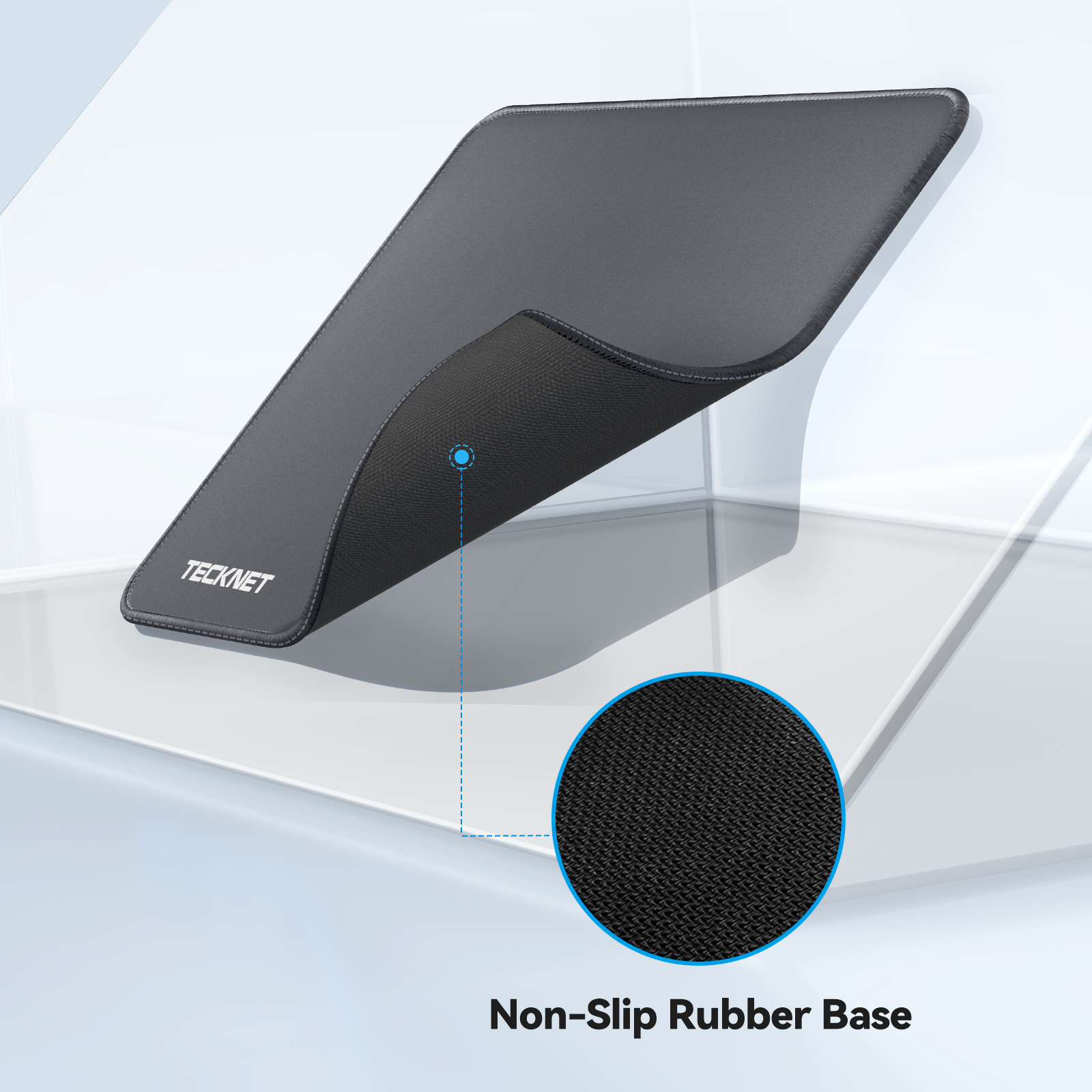 Tecknet Mouse Pad with Stitched Edges Grey photo 4