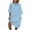 QR1_Sky Blue, variant on Meichang Women's Summer Shirt Dress Cotton Linen Knee Length Dresses 3/4 Sleeve Keyhole Neck Loose Fit Casual Dresses Beach Tshirt Dresses