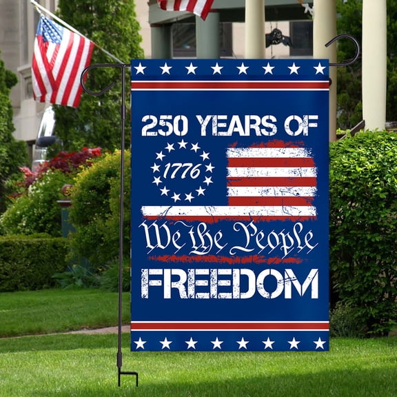 BSJJY 250 Years America Garden Flag, America 250th Anniversary Banner USA 4th of July Patriotic Freedom Yard Sign Double-Sided Waterproof Flag 12x18 Inch (B)