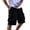 Black@GC@, variant on CONZONE Mens Cargo Shorts Elastic Waist Drawstring Hiking Shorts for Men Solid Color Lightweight Loose Fit Gym Athletic Shorts With Pockets