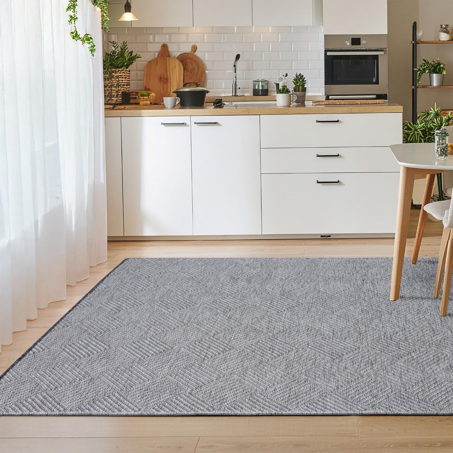 Luxe Weavers Geometric Non-Slip Gray 8x10 Washable Area Rug, Modern Carpet