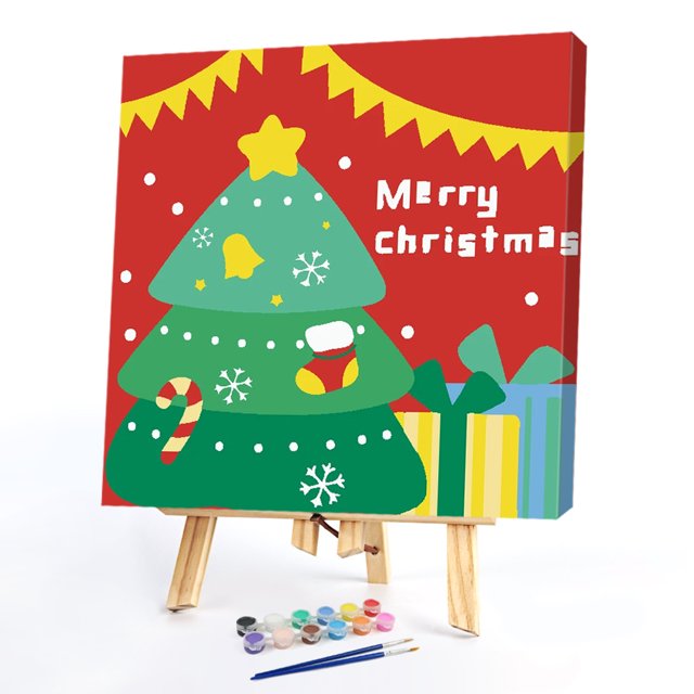 Navidad sin marco pintura digital pintada a mano decoración de la habitación dibujos animados imagen al óleo Likrtyny decoración de arte