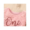 thumbnail image 4 of Franhais Baby Girls Romper Dress Sweet Casual Long Sleeves Letter Printed Newborn Lace Jumpsuits, 4 of 9