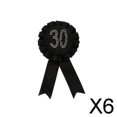 thumbnail image 1 of Cinta Roseta Broche Fiesta de Cumpleaños Favor Soledad 30 Premio Negro 6 piezas, 1 of 8