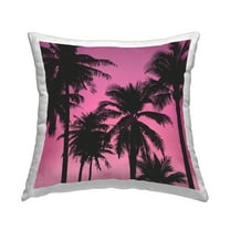 Stupell Industries Palm Trees on Pink Decorative Printed Throw Pillow, 18 x 18