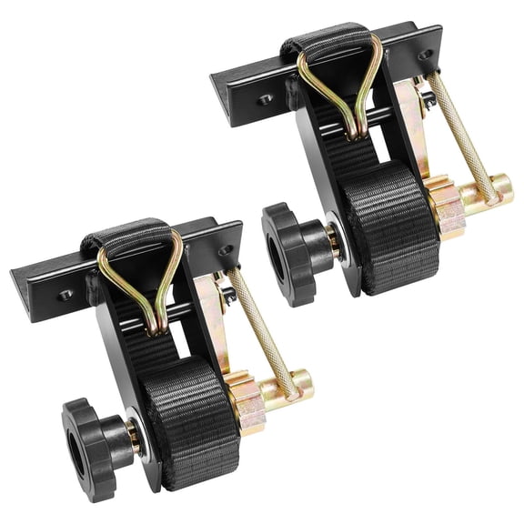 Ladder Rack Ratchet Straps 2-Pack, 500 lbs Working Load, 1500 lbs Break Strength, 7.4 ft Webbing, Zinc-Plated Hooks, for Roof Rack Cargo