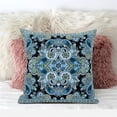 thumbnail image 3 of Amrita Sen Designs  20 x 20 in. Floral Paisley Suede Blown & Closed Pillow - Black, Blue & Yellow, 3 of 4