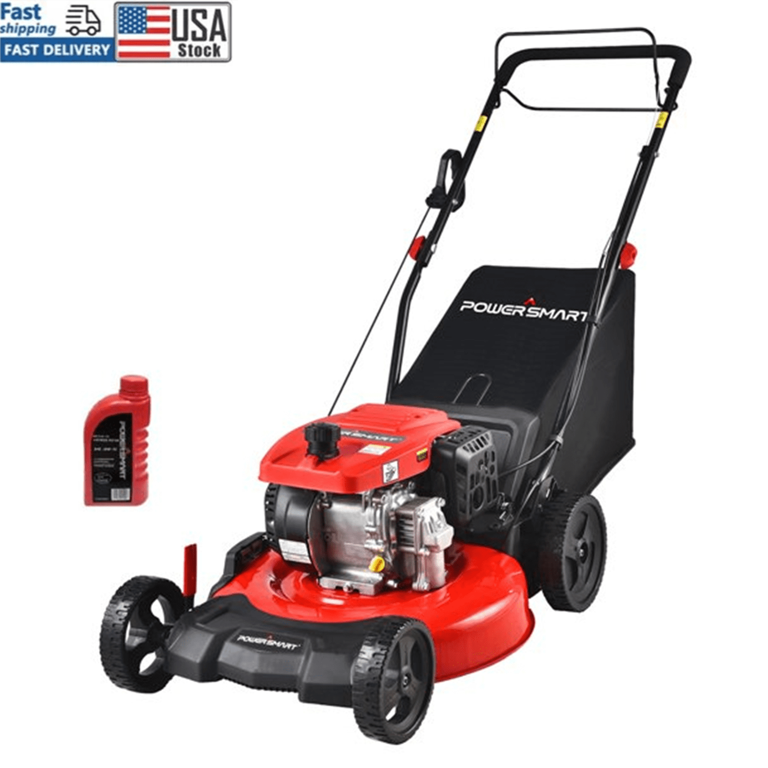 Clearance! PowerSmart Self Propelled Lawn Mower Gas Powered 21 Inch, 3in1 with Bag, 5